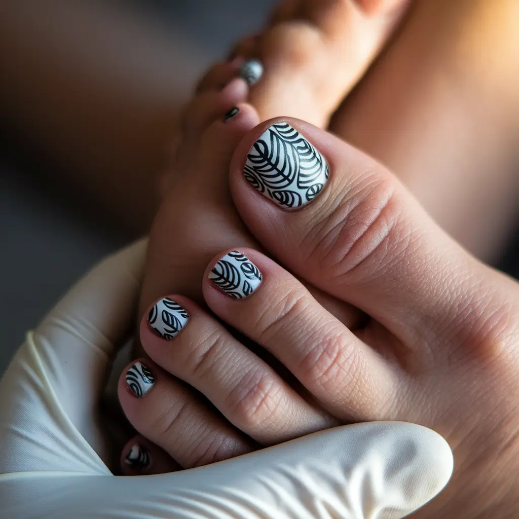 toe nail designs summer Monochrome Art Vibe