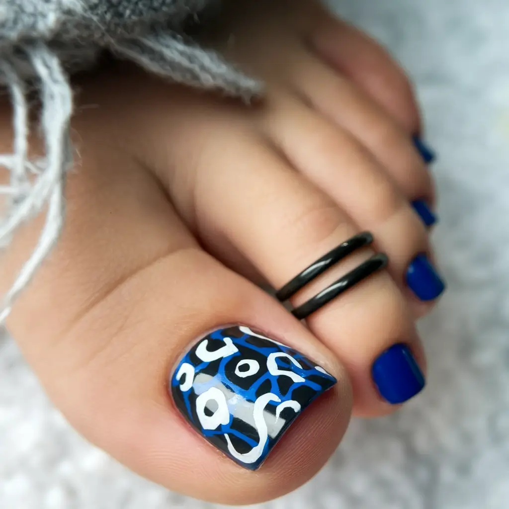 toe nail designs summer Cobalt Meets Abstract Expression