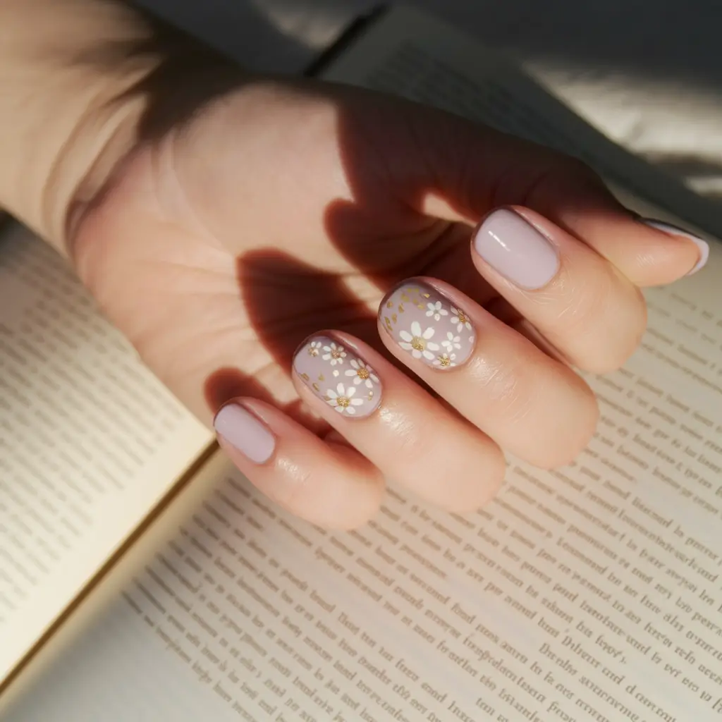 summer nail ideas floral Daisy Dreams in Soft Pastels