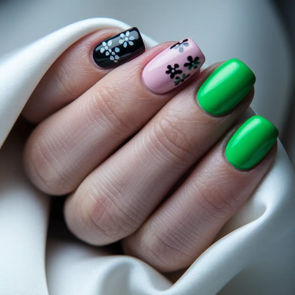 green-nails-summer-design-Playful-Florals-and-Fresh-Greens