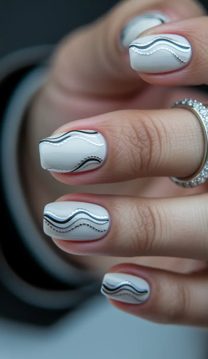 gel nail designs summer Ocean Wave Minimalist Lines