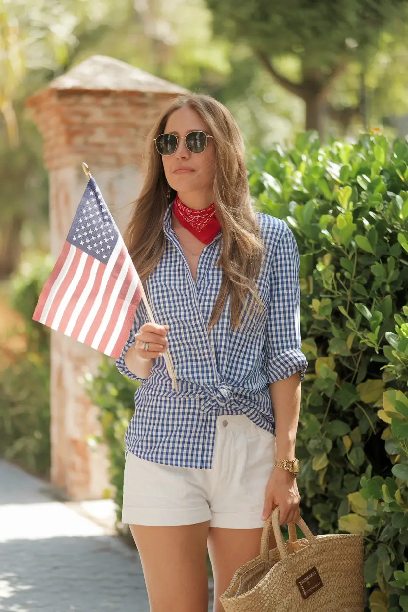 july outfits Patriotic Gingham with a Classic Twist