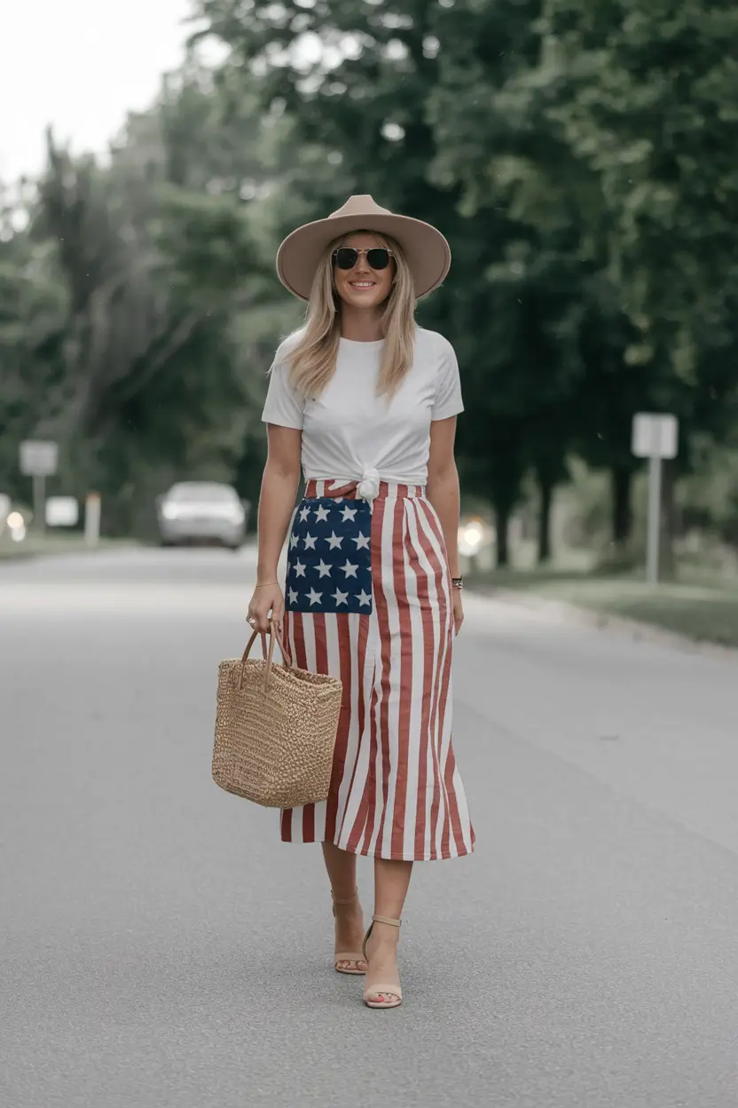 july outfits Subtle Americana with Retro Flair