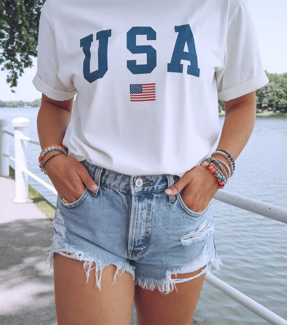 july outfits summer+Denim Cutoffs & Classic USA