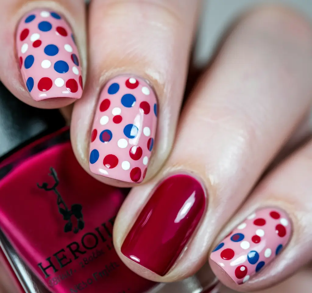 july 4th nails Red, White, and Blue Chevron Chic