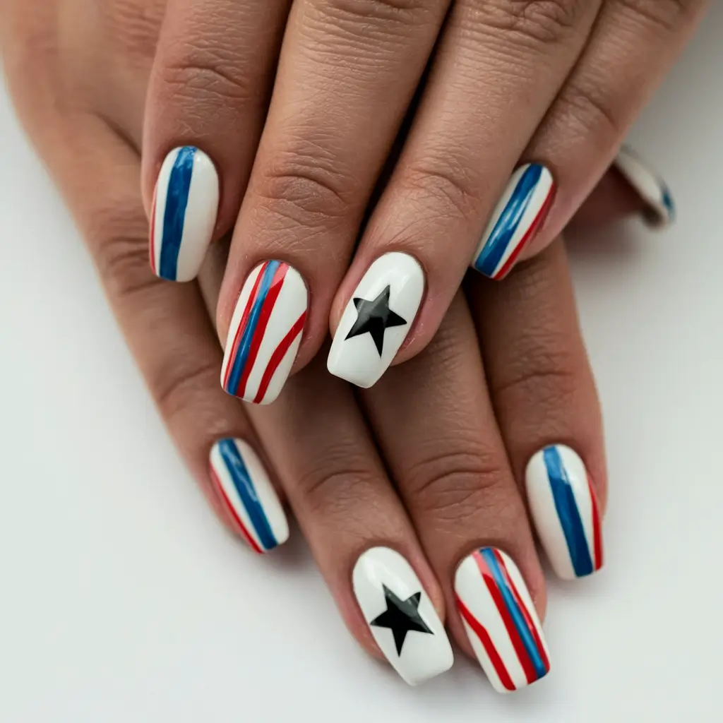 july 4th nails designs independence day Bold Stripes and Graphic Stars