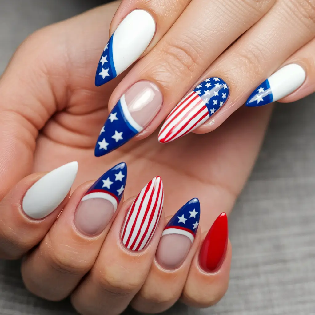 july nails ideas 2025 French Tip Reimagined with American Flair