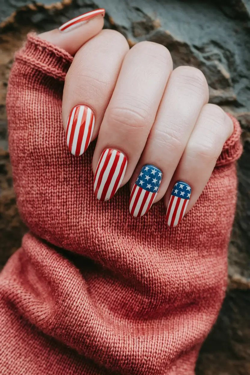 july nails ideas Stars & Stripes Revival