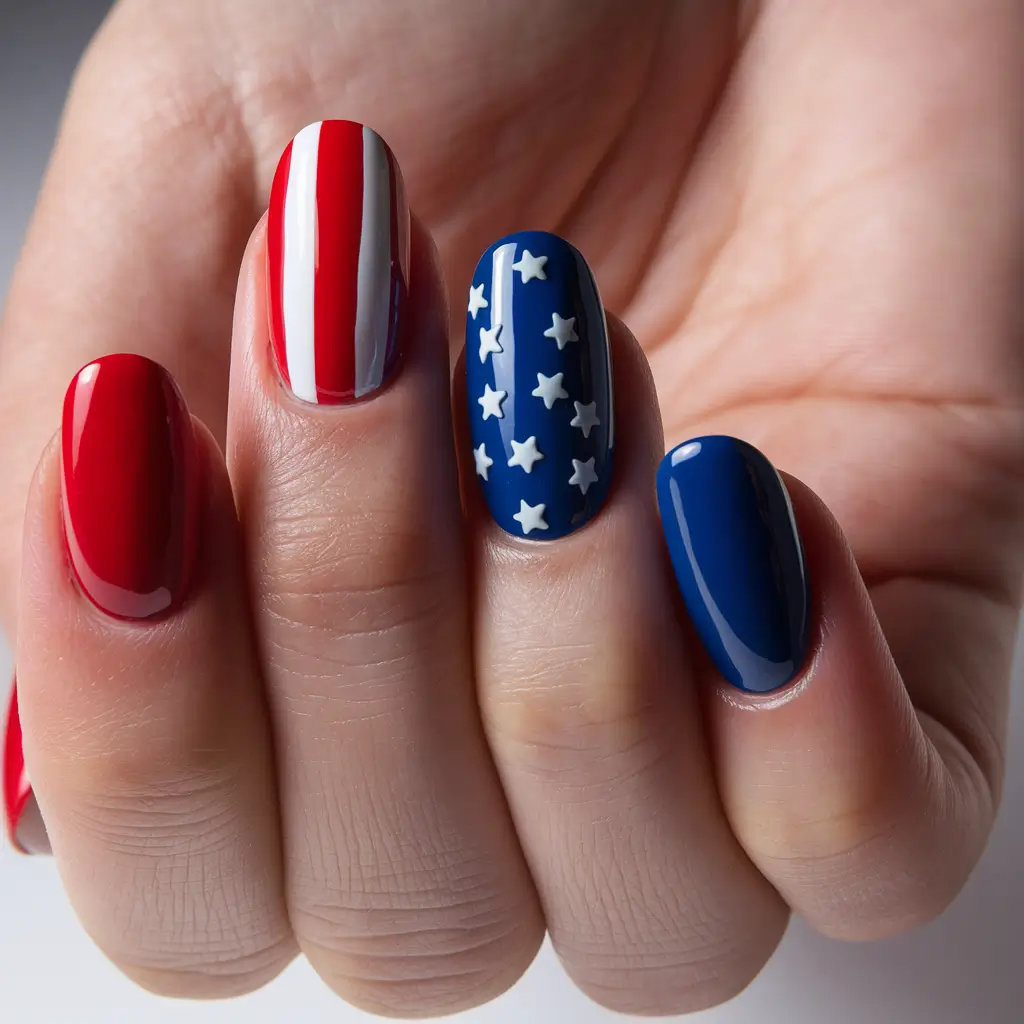 july nails ideas Classic Freedom Fade