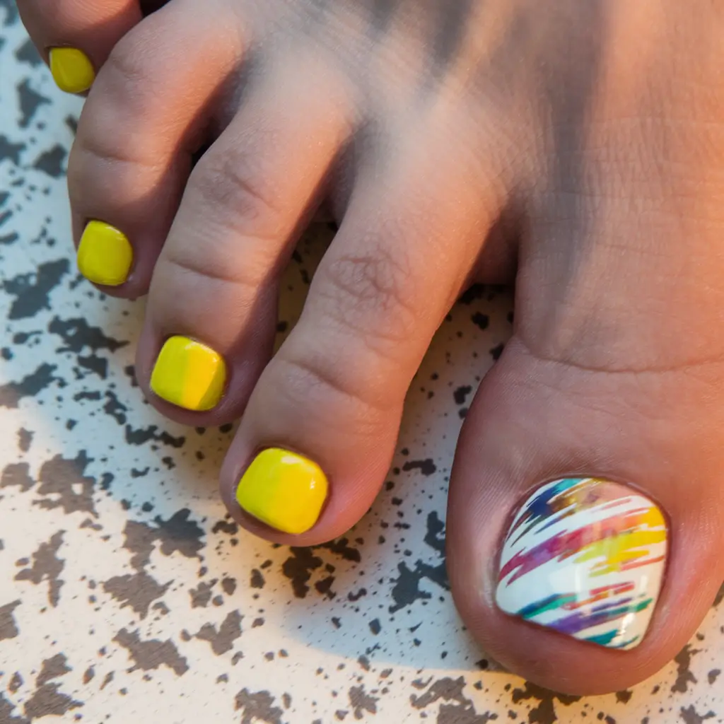 toes for june Sun-Splash Yellow with Abstract Accent