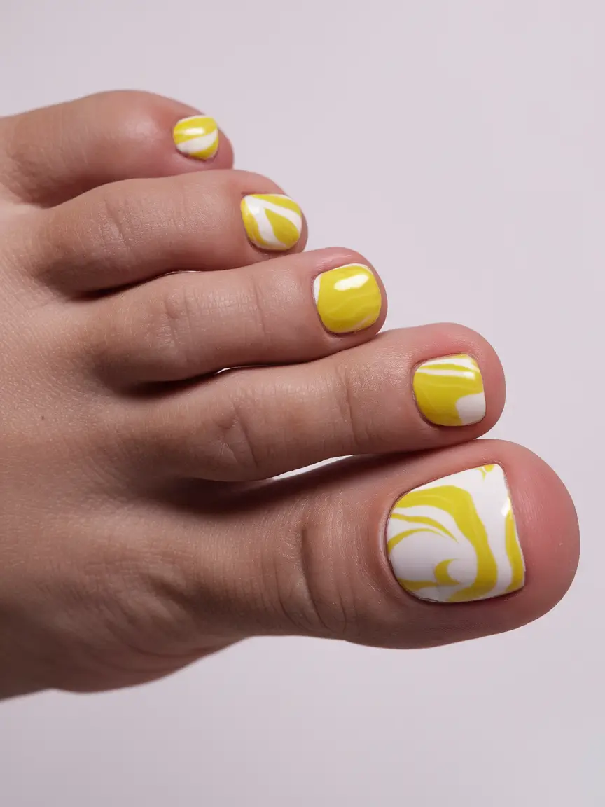 june toes Lemon Meringue Marble