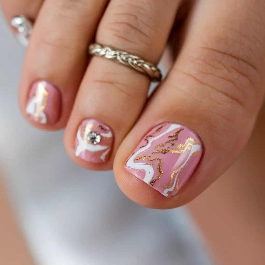 toes-for-june-Marble Pink Luxe