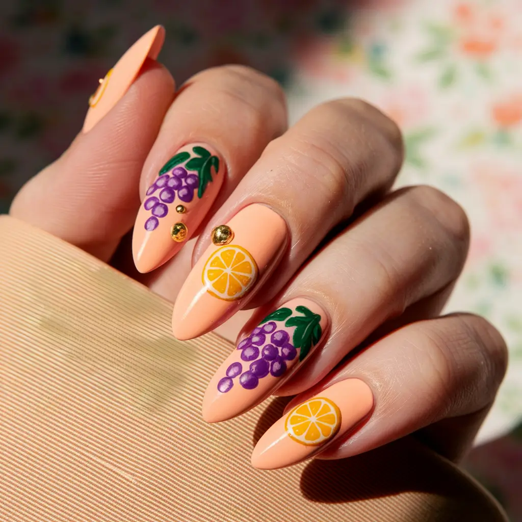 lemon nails designs Citrus & Grape Orchard Play