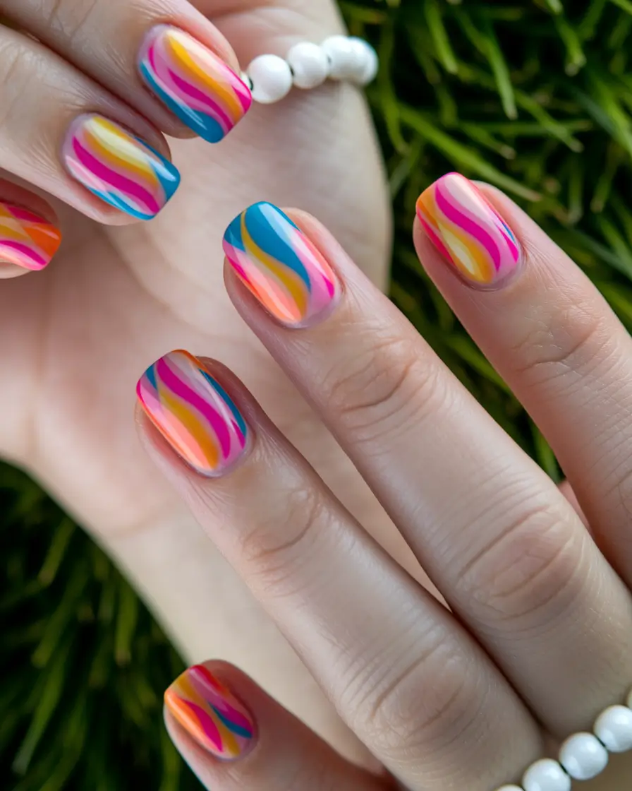 neon summer nails Electric Waves of Summer