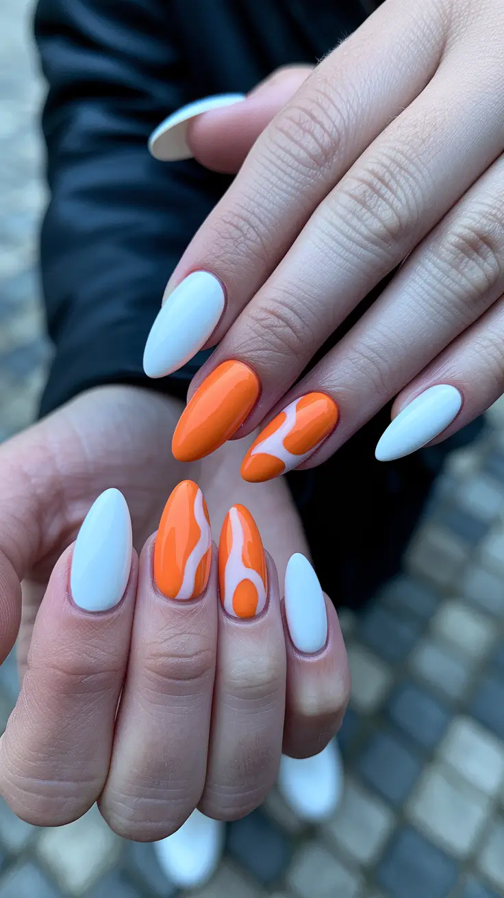 neon summer nails Orange Creamsicle Blaze