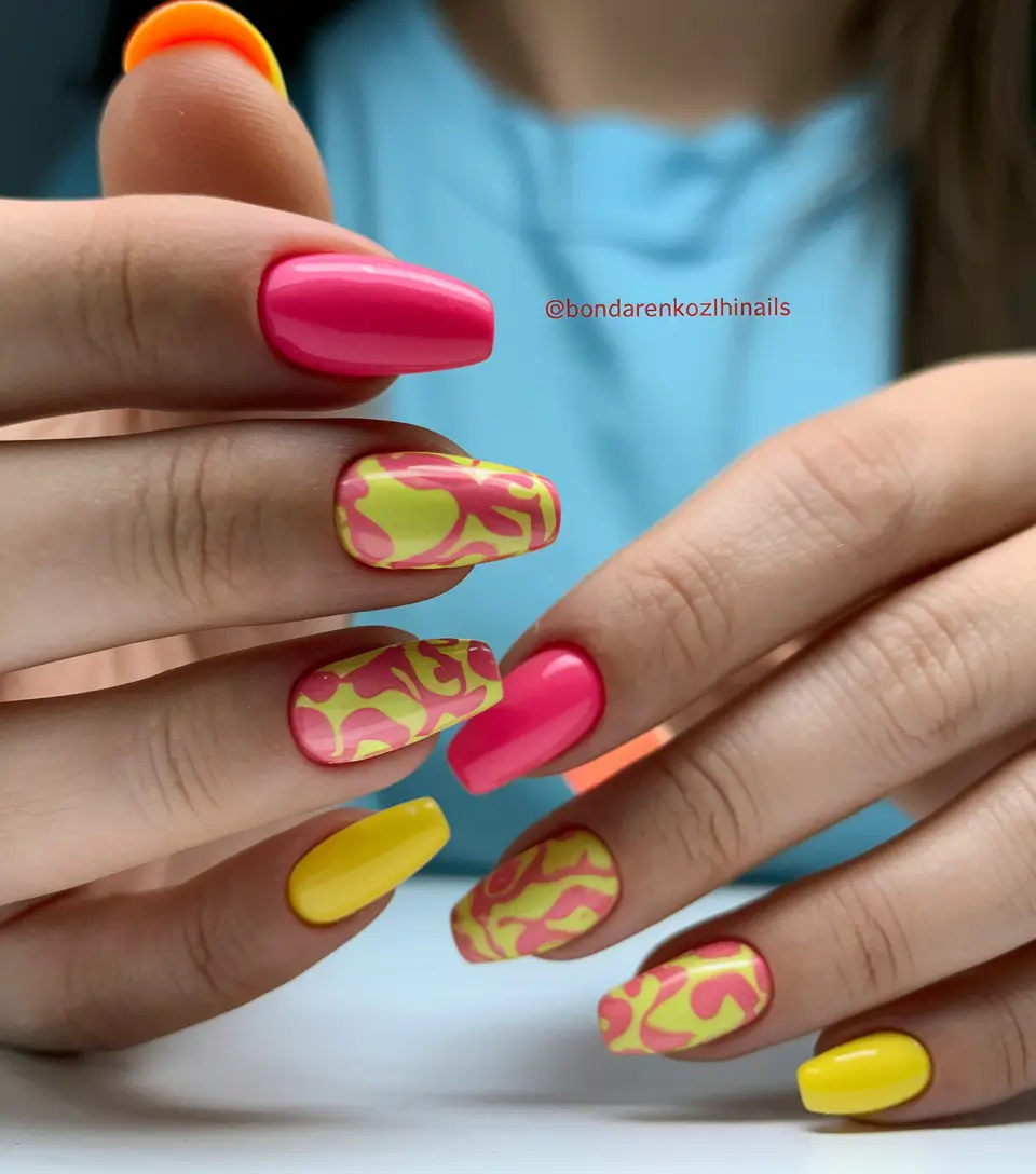 neon summer nails acrylic Lime French Tips with Gold Accent