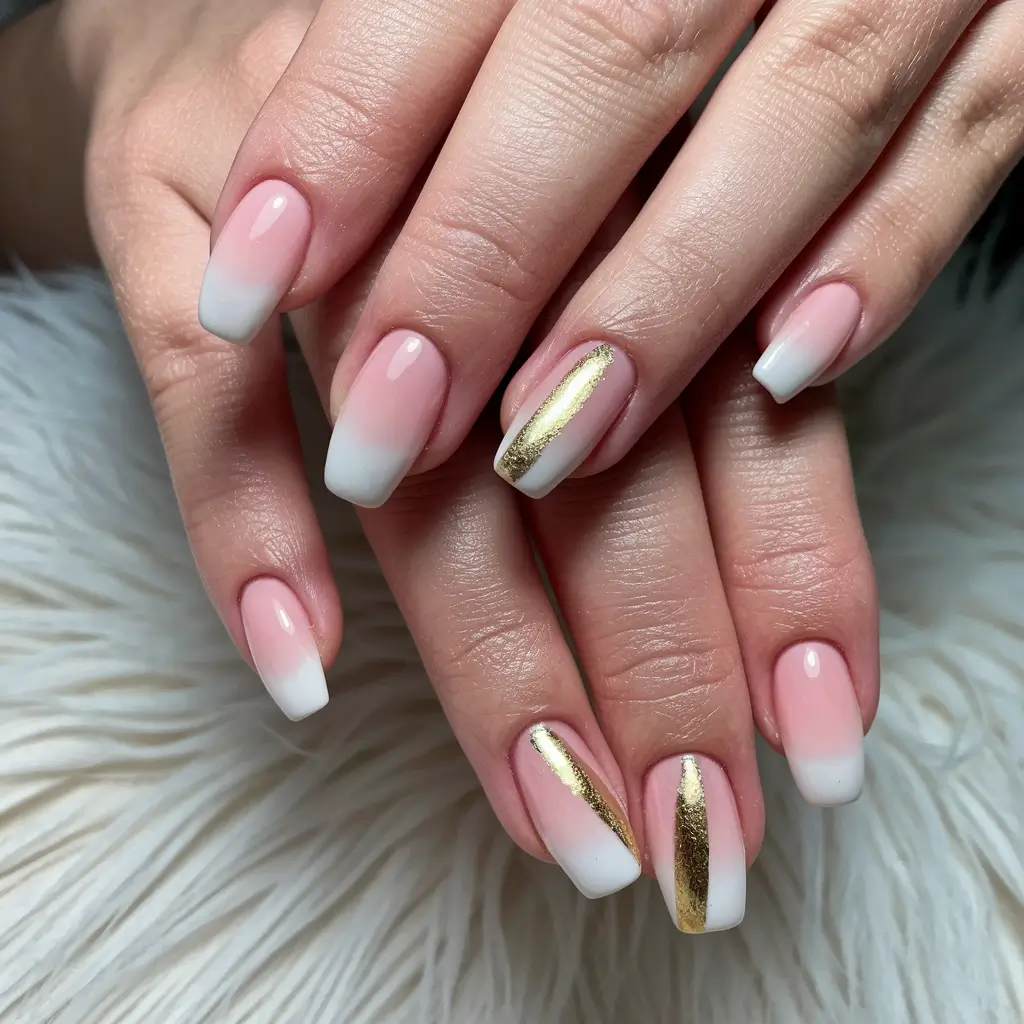 ombre nail designs summer Rose-Gold Champagne Fade