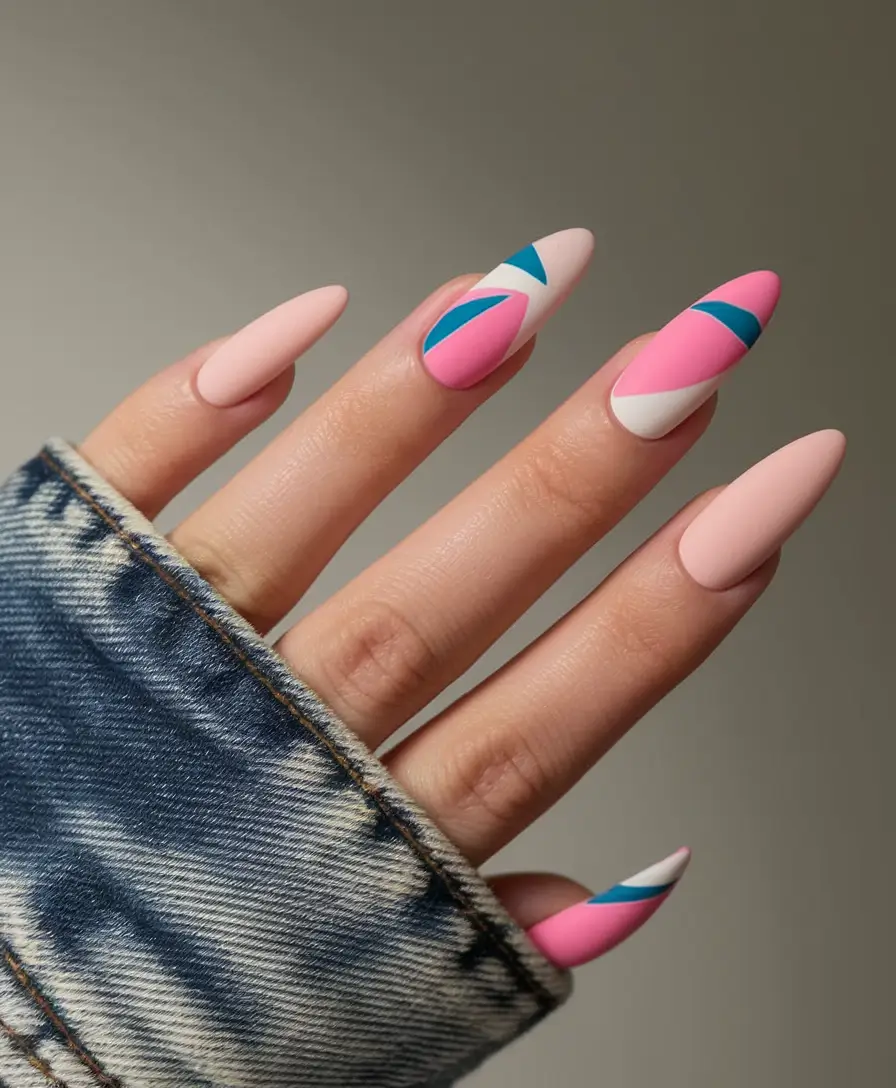 cute-summer-nail-designs-ombre-Colorblock-Candy-with-a-Matte-Finish