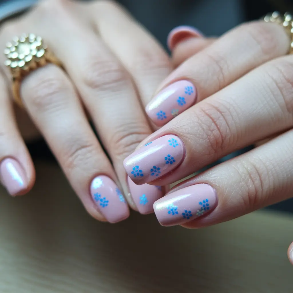 oval nail inspo summer Ditsy Blue Florals for a Fresh Twist