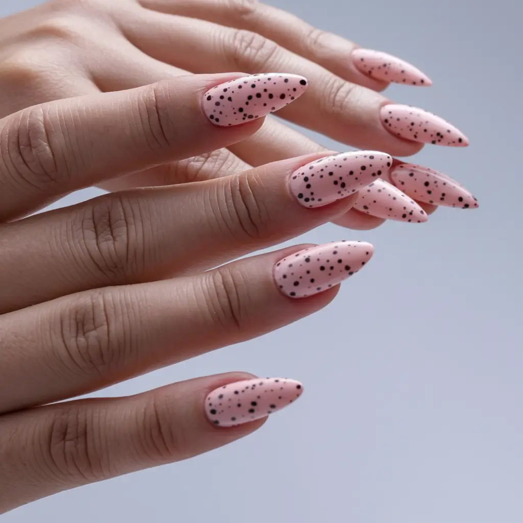 oval nail inspo summer Sweet Speckled Pink for Playful Summer Days