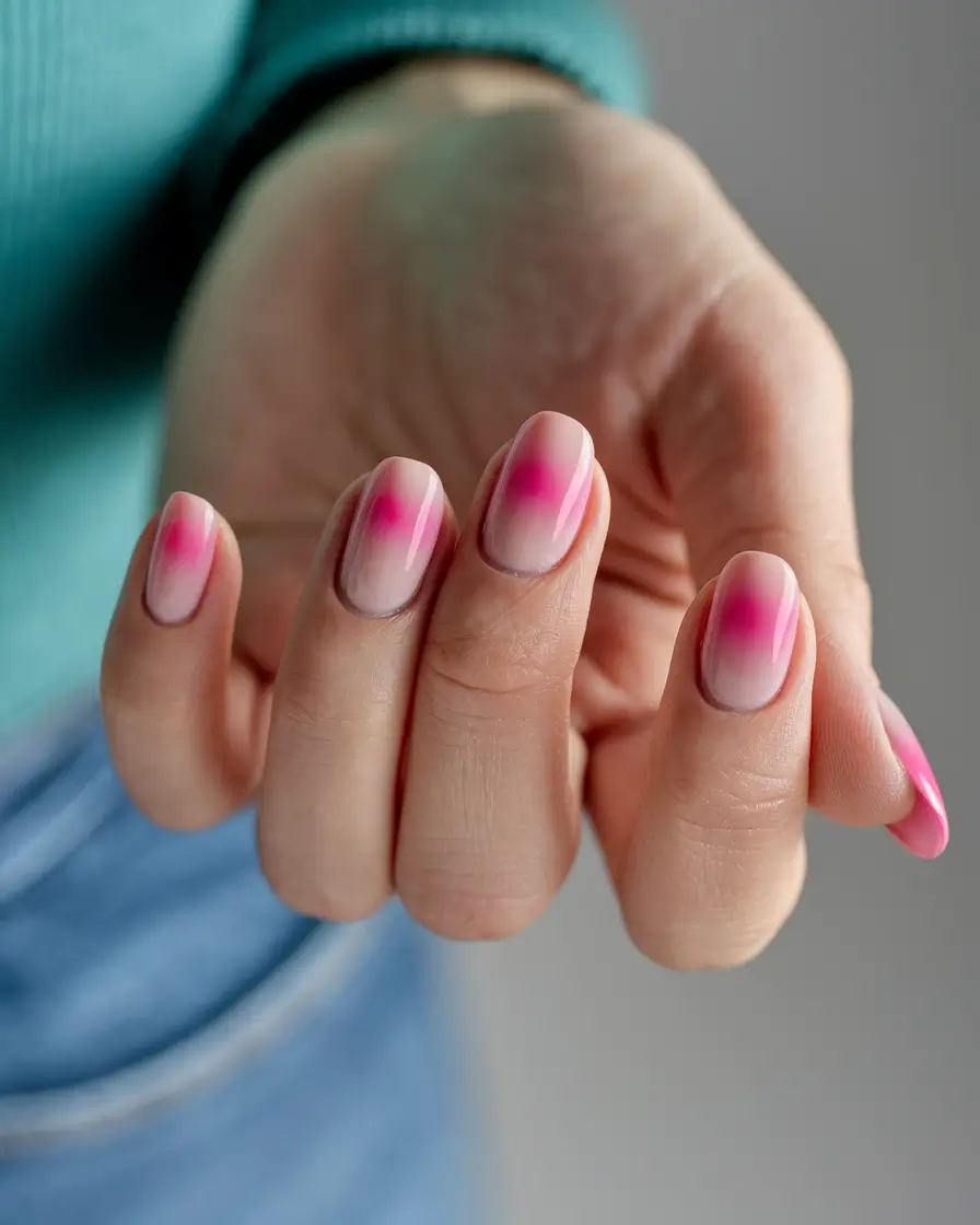 oval nail inspo summer Blush and Bloom: Petal-Tipped Ombré
