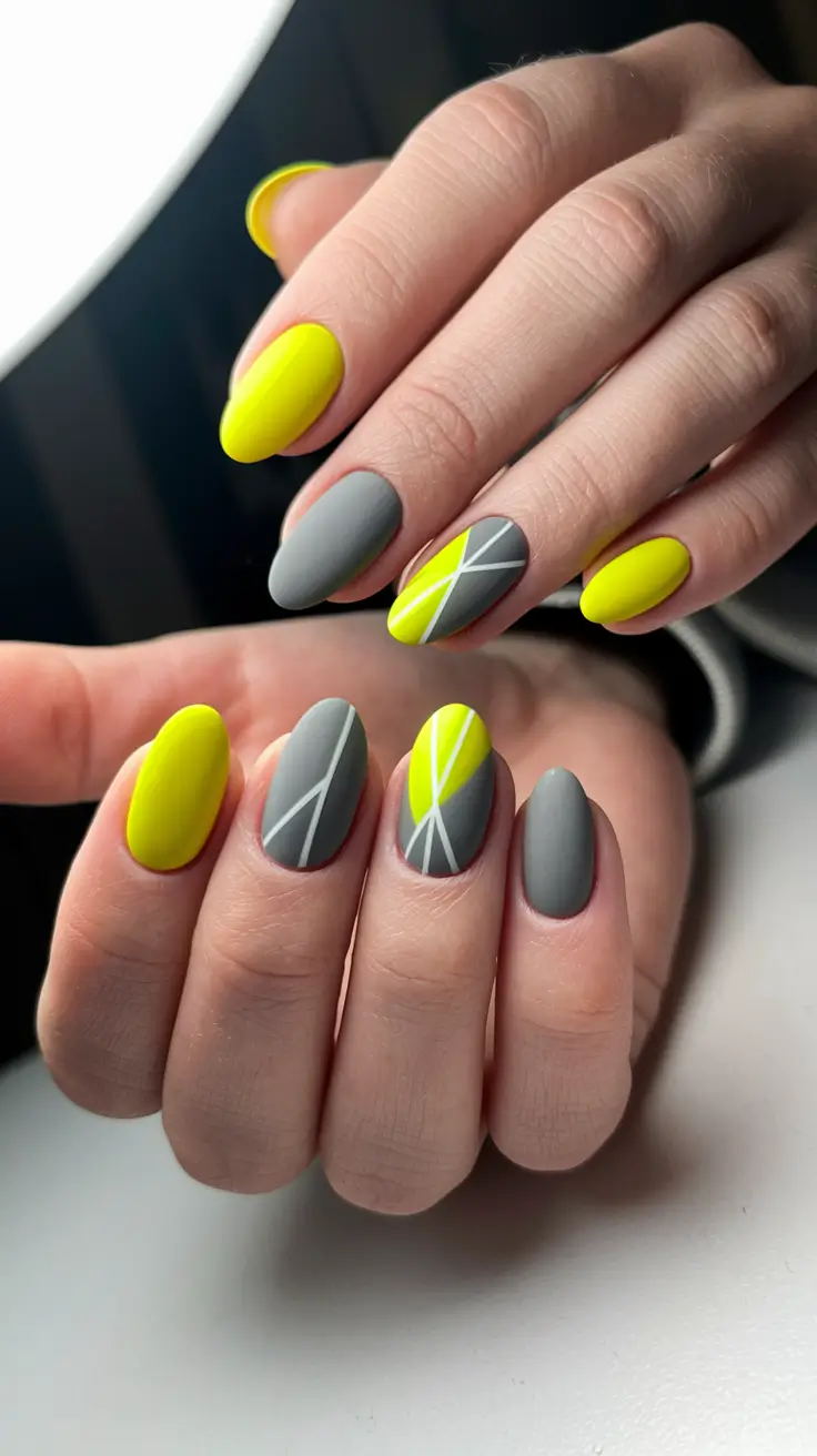 oval nail inspo summer Neon Meets Modern Geometry