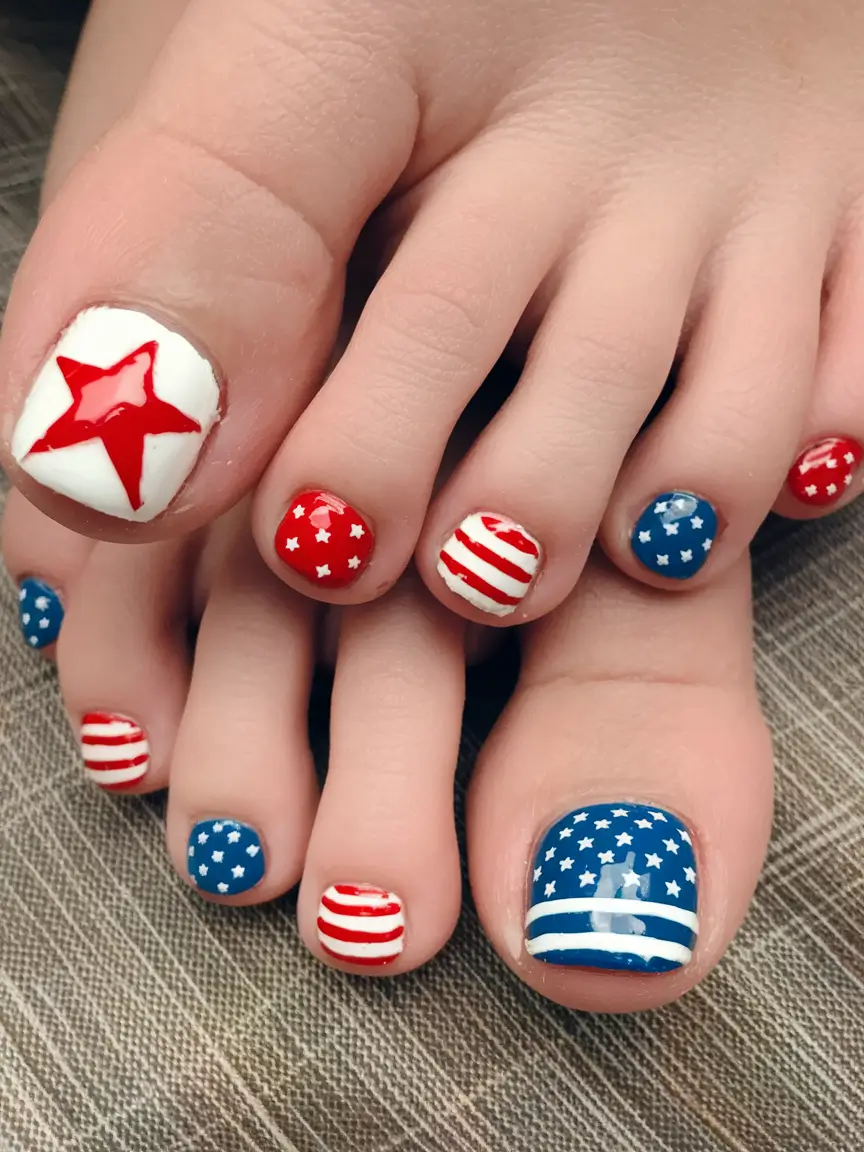 patriotic pedicure 4th of july All-American Pop Art Pedicure