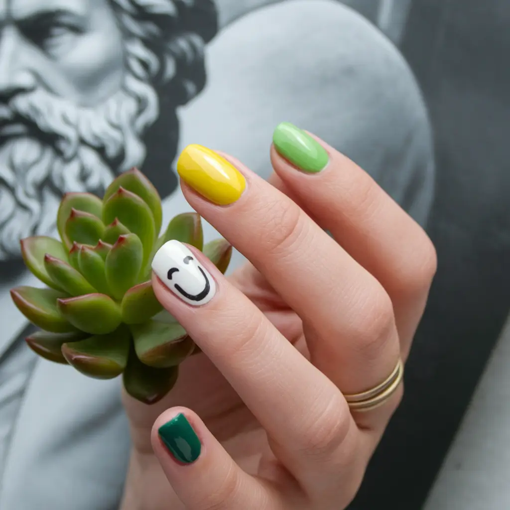 pretty nails Golden Leaf Tips for Fall Transitions
