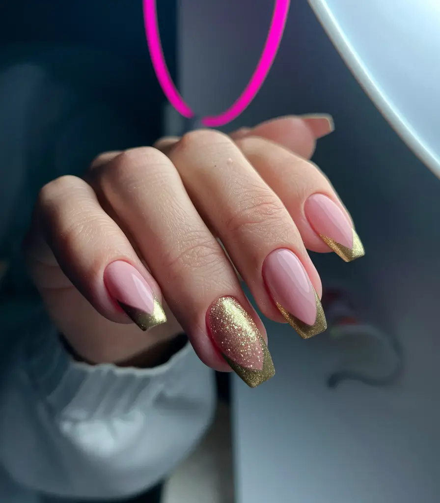 pretty nails White Chrome Crescent French Tips