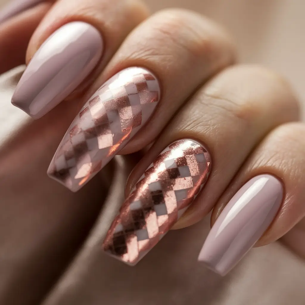 pretty nails Rose Gold Lattice for Metallic Lovers