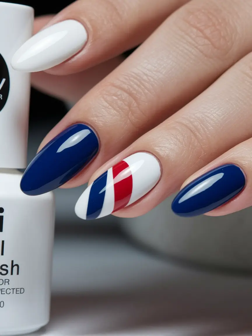 red white blue nails Striking Simplicity in Red, White, and Blue