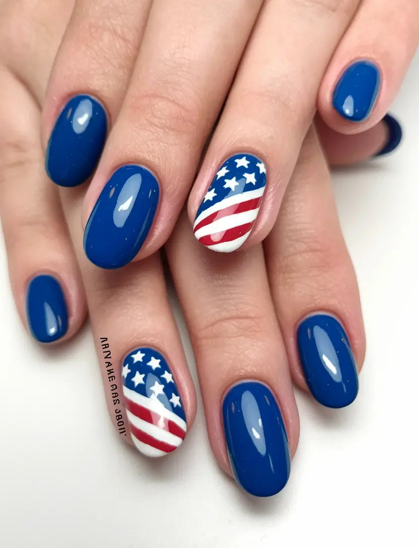 red white blue nails Classic Flag Stars and Stripes