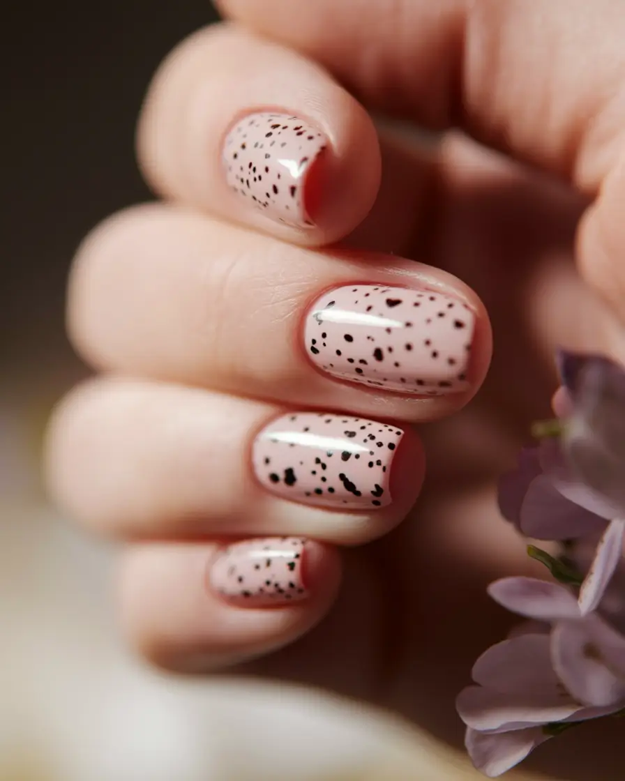 simple nails summer short Speckled Softness for Everyday Chic
