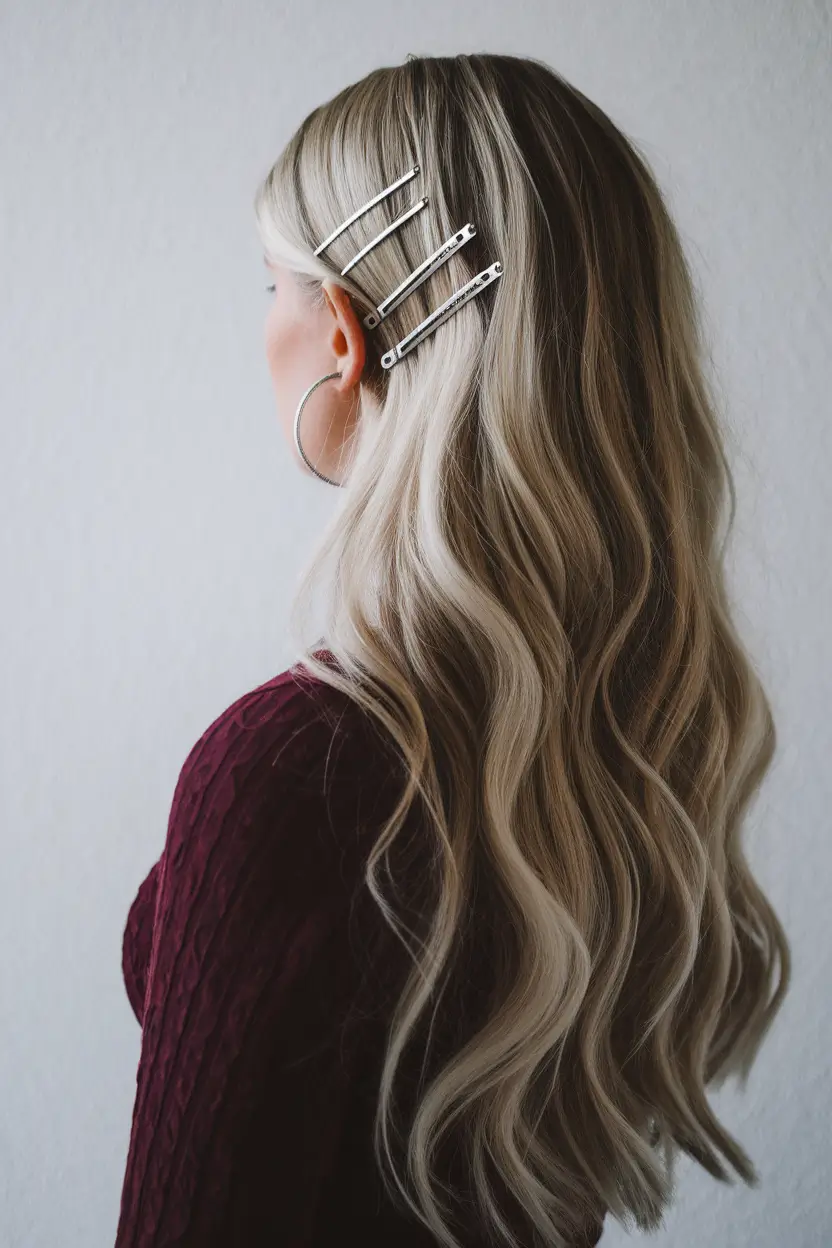 summer hairstyles for long hair Sleek Pins Meet Soft Curls