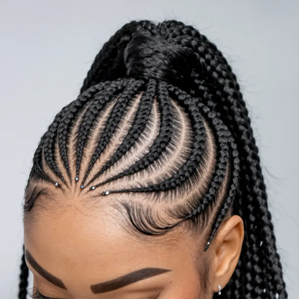 summer braids for black women Polished Ponytail with Cornrow Precision