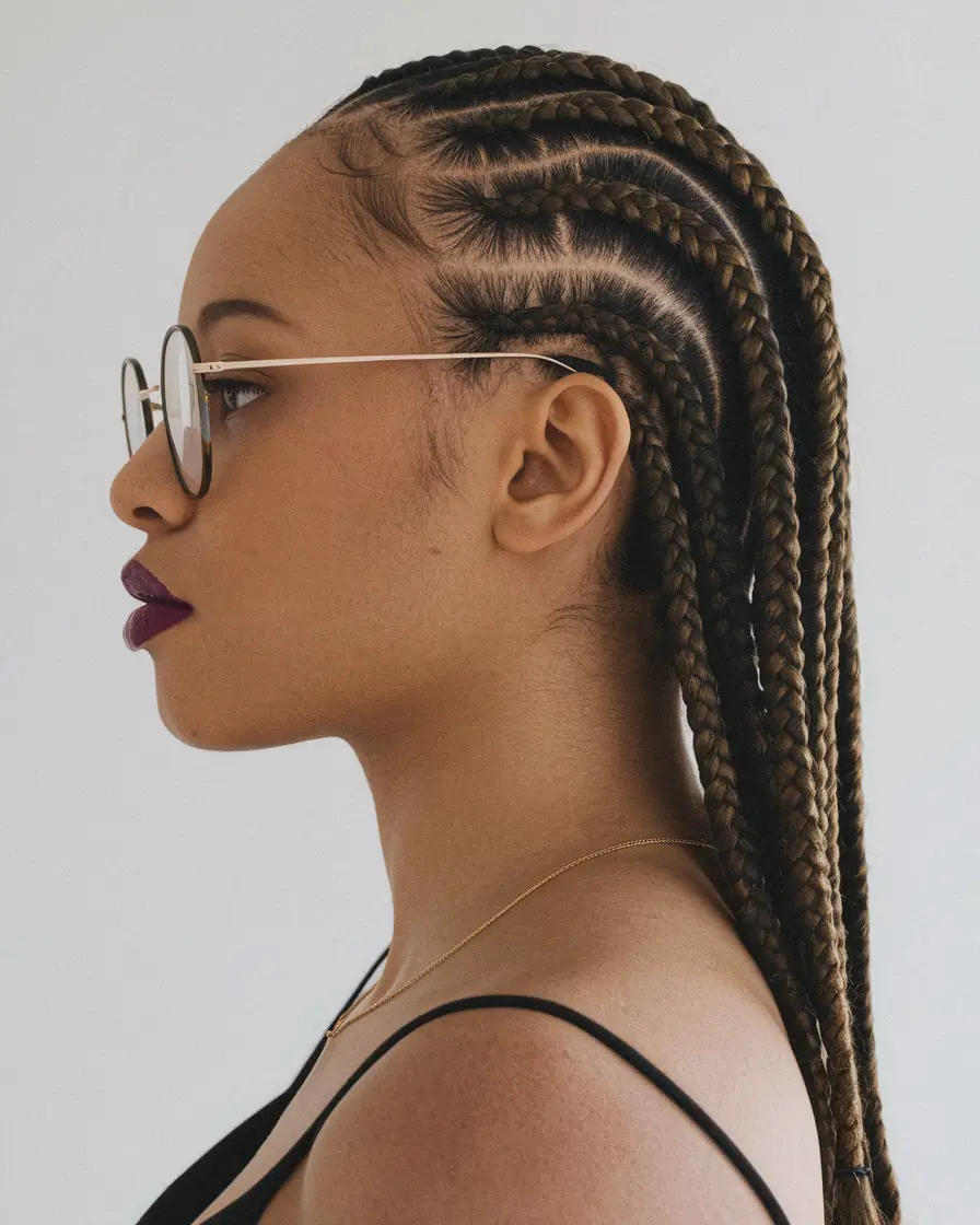 summer braids for black women Sleek Defined Cornrows with a Bronze Finish