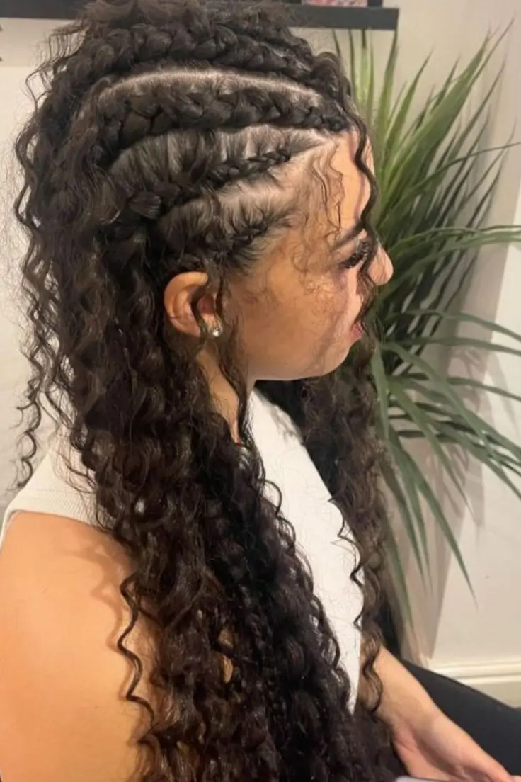 summer braids for black women cornrow Textured Crown with Loose Curls
