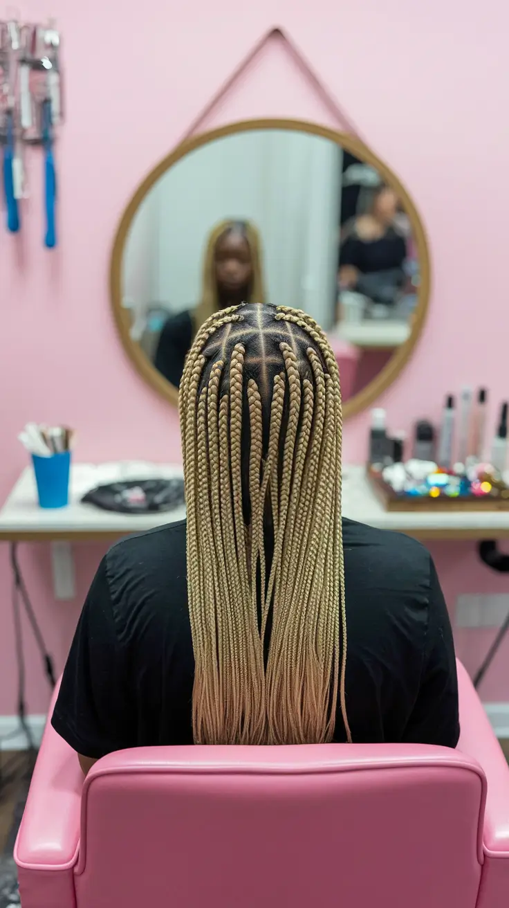 summer braids for black women knotless Honey Blonde Perfection in Neat Knotless Rows