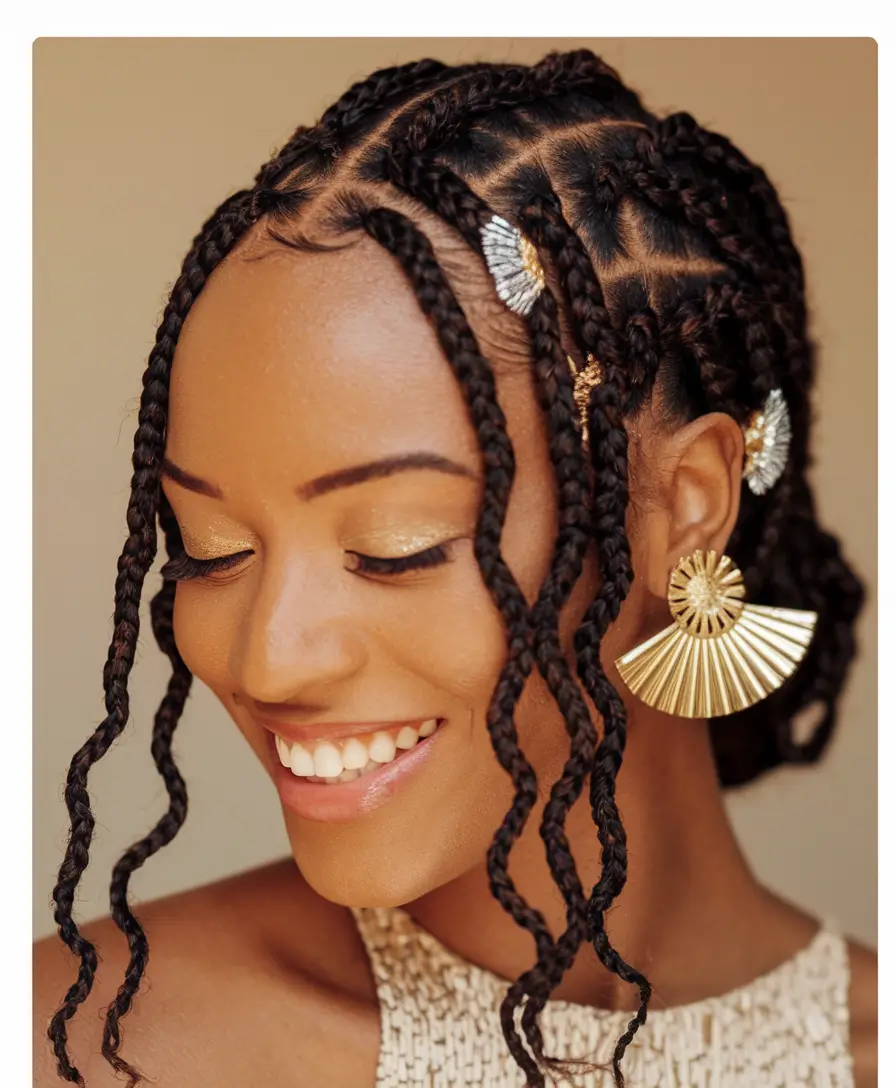 summer braids for black women Playful Beaded Twists with Face-Framing Pieces