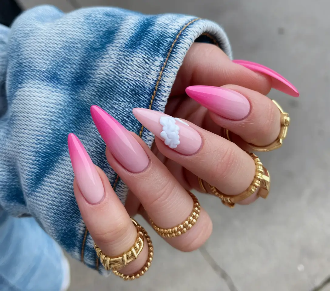 summer ombre nails ideas Lavender Ombré with Sparkle and Shine