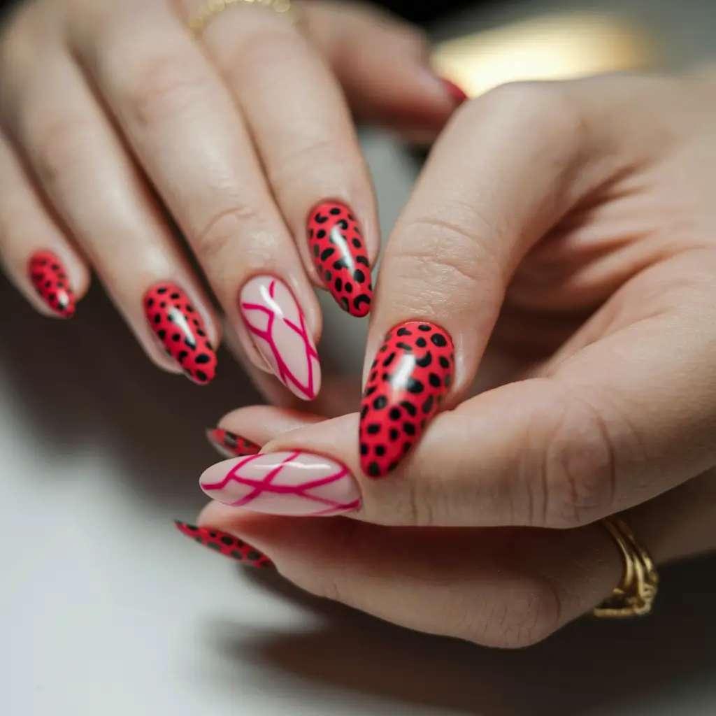 summer red nail ideas Wild Meets Whimsical in Neon Red