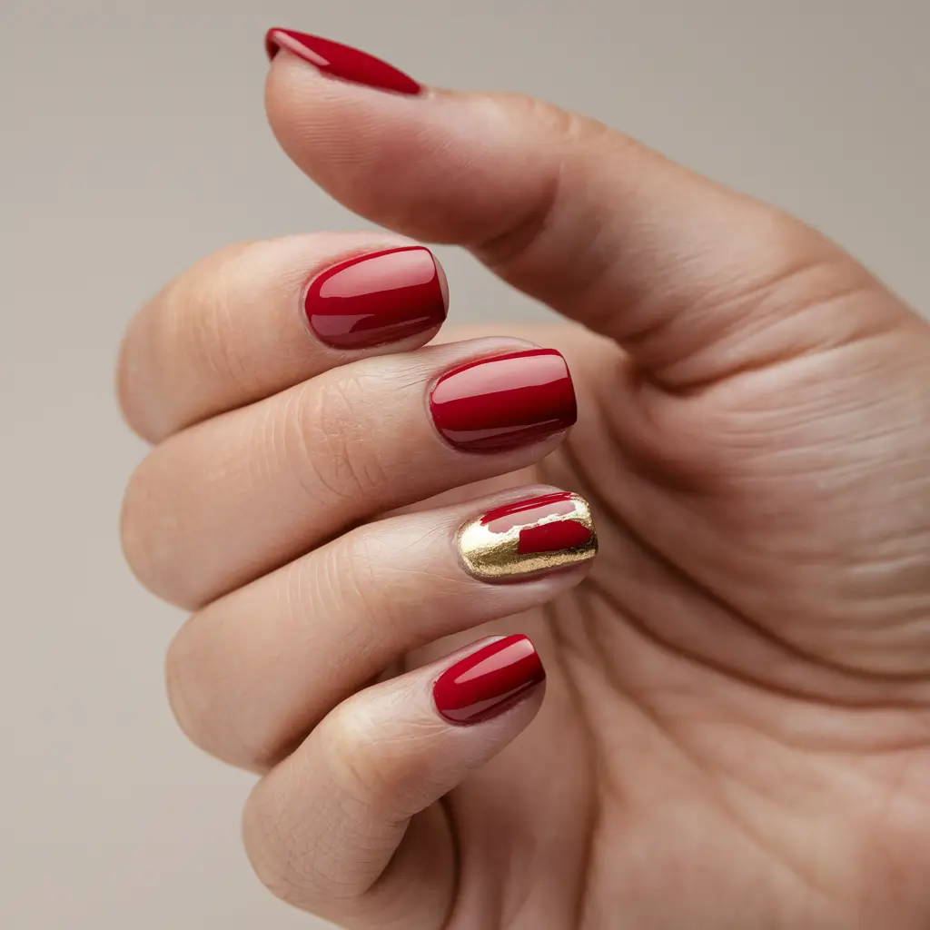 summer red nail ideas Golden Hour Minimalism
