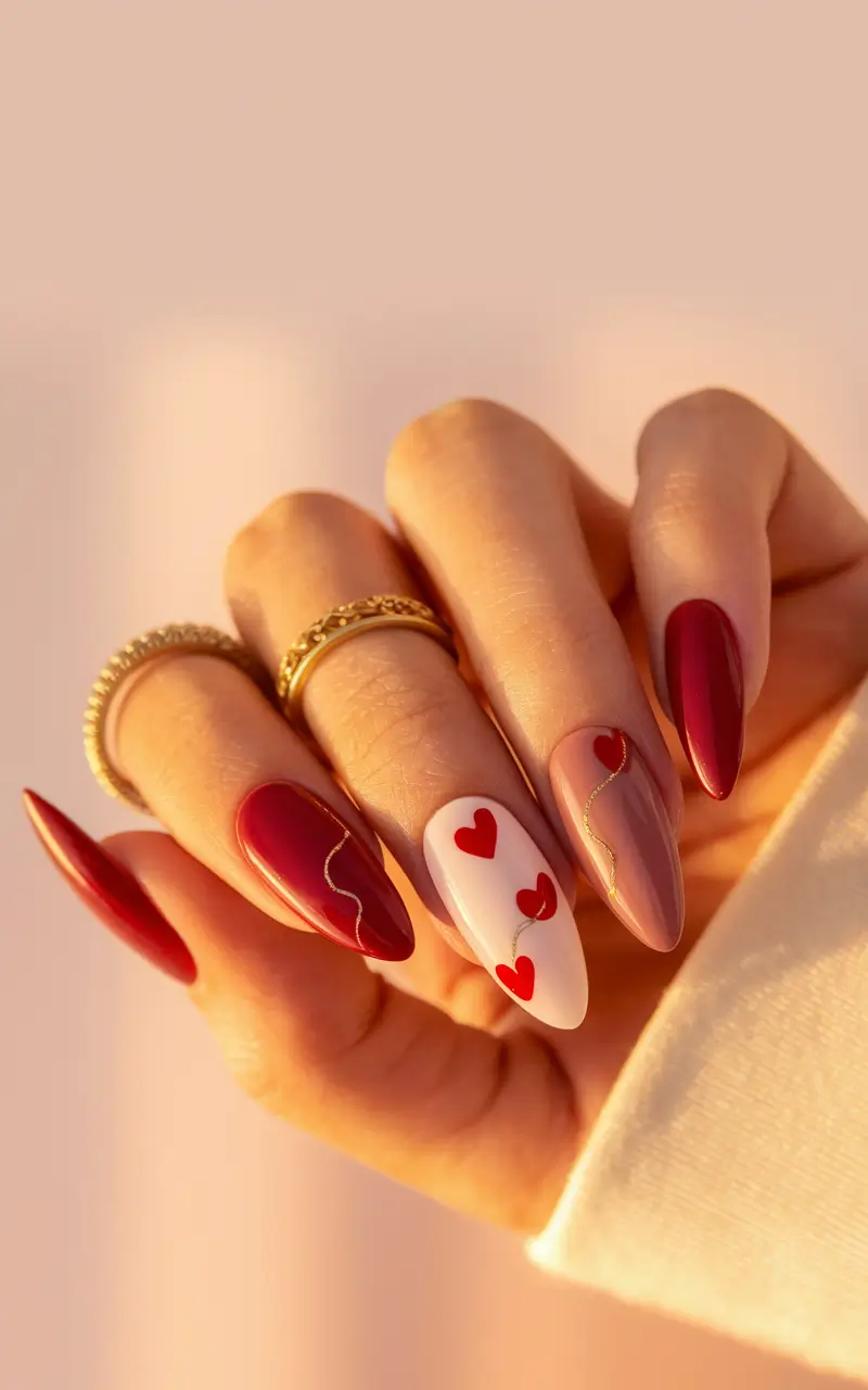 summer red nail ideas Hearts & Curves: The Playful Side of Red