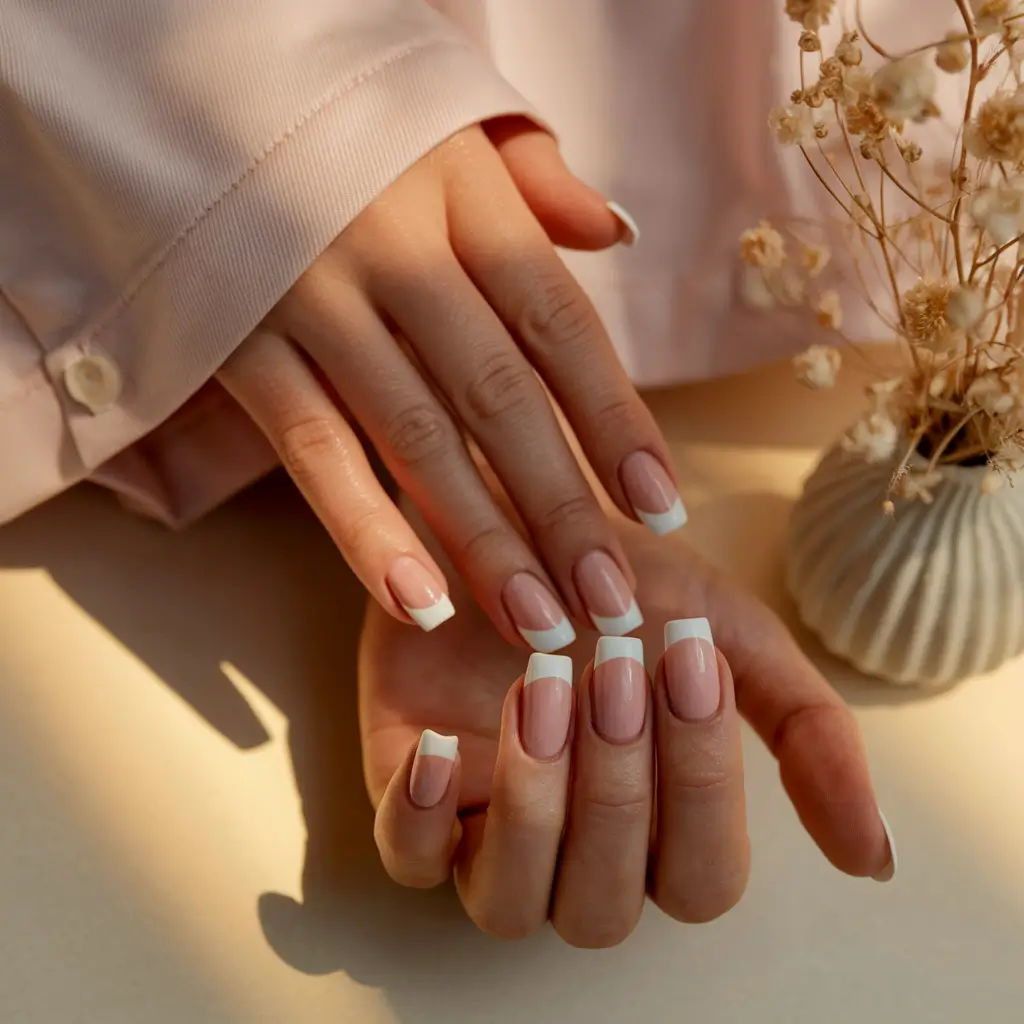 summer white nails ideas Timeless French, Summer Glow