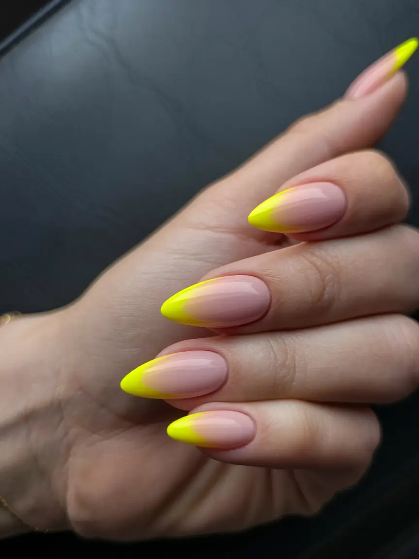 sunset gradient nails Neon French Fade at Sunset