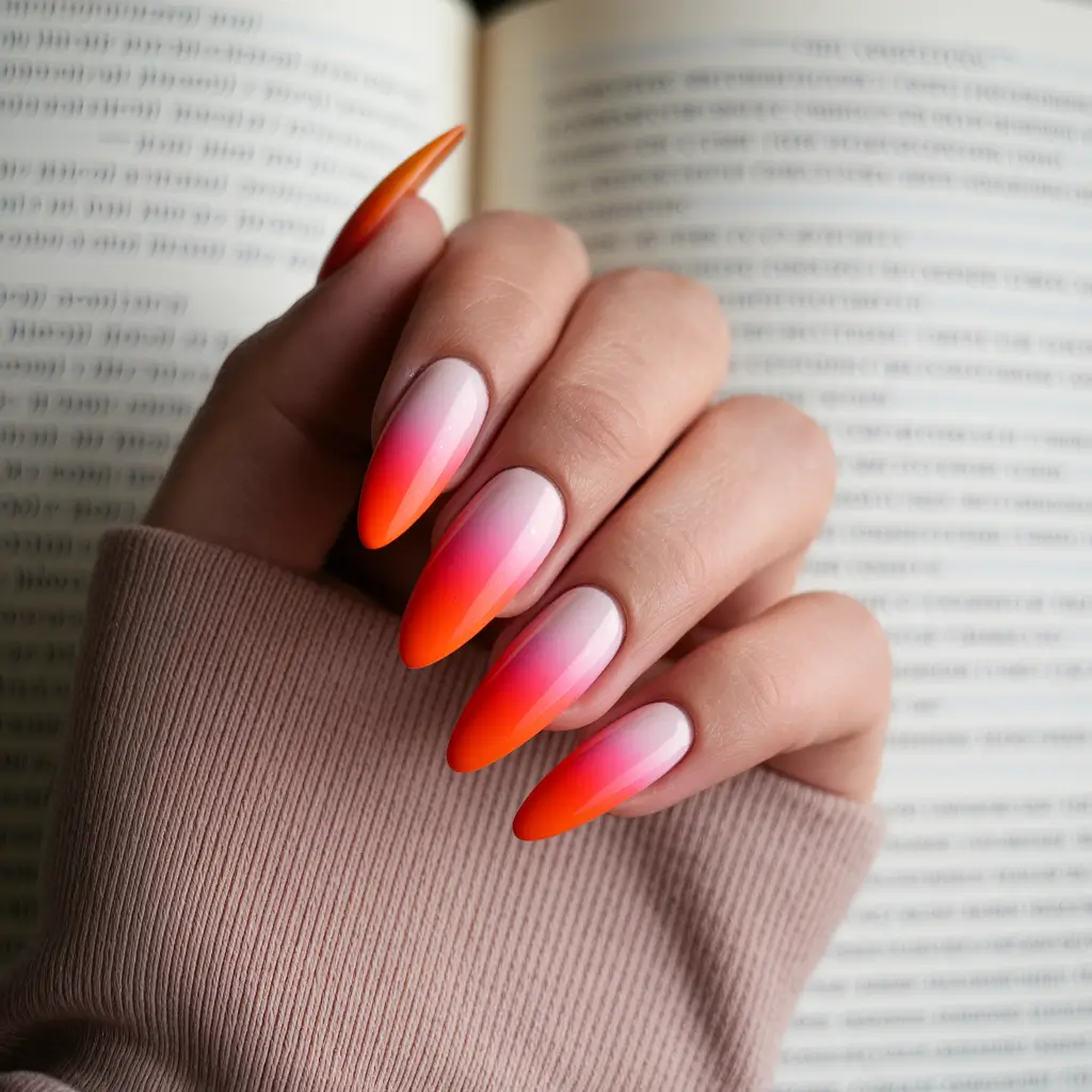 Sunset Gradient Nails to Glow in 2025 - Reverse Ombre Sunrise Glow
