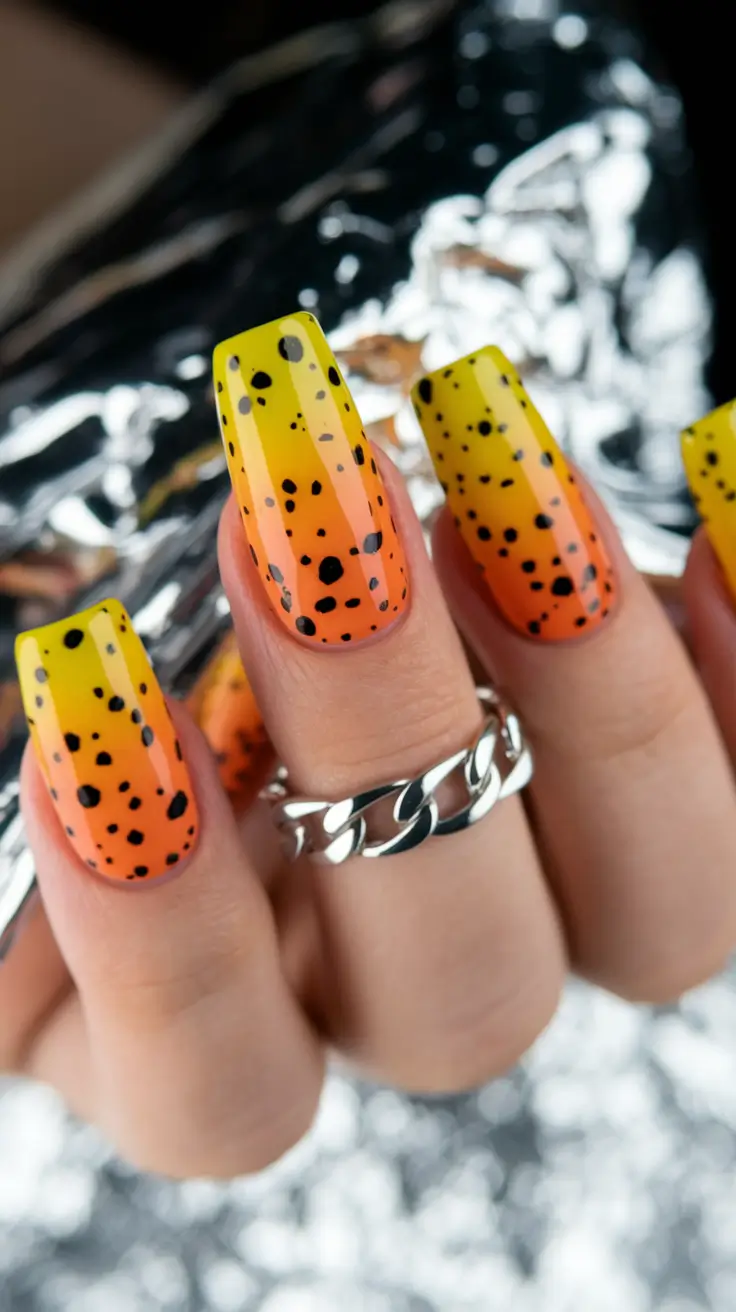 sunset gradient nails Spotted Citrus Sky