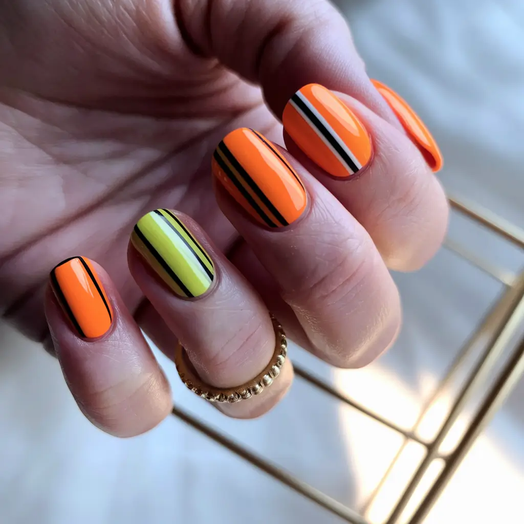 sunset gradient nails Traffic Sunset Stripes