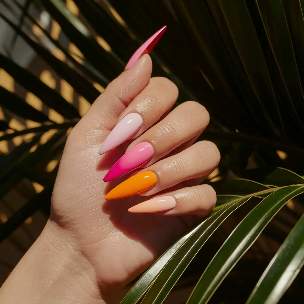 sunset gradient nails Flaming Ombre with a Citrus Twist