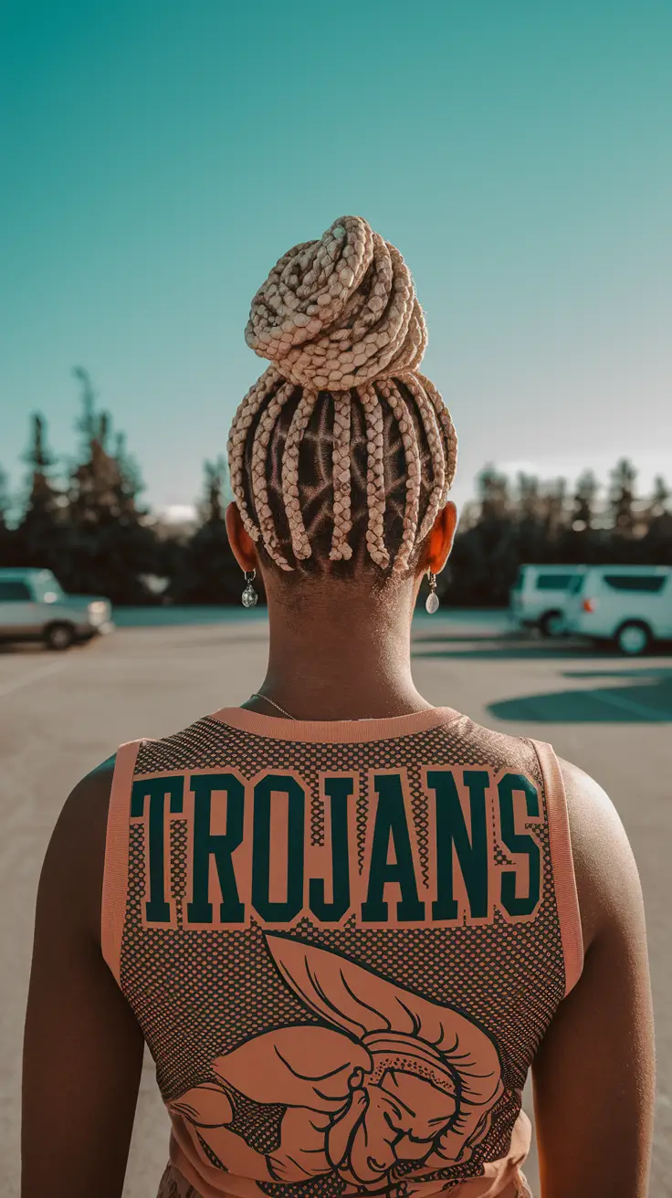 Top Knot Braided Crown for Black Hair / Summer hairstyles for black women swimming